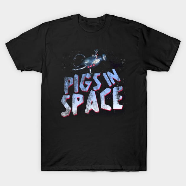 Pigs in Space, distressed T-Shirt by hauntedjack